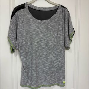 Trina Turk gray and black sheer top size XS